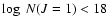 $\log~ N(J=1)<18$