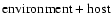 $\rm environment + host$