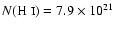 $N(\mbox{H {\sc i}})=7.9\times10^{21}$