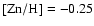 $\rm [Zn/H]=-0.25$