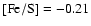 $\rm [Fe/S]=-0.21$