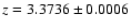 $z=3.3736 \pm0.0006$