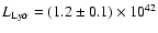 $L_{\rm Ly\alpha} =
(1.2\pm0.1)\times10^{42}$