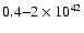 $0.4{-}2\times10^{42}$