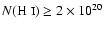 $N(\mbox{H {\sc i}}) \ge 2\times 10^{20}$