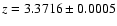 $z=3.3716 \pm 0.0005$
