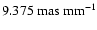 $9.375~{\rm mas}~{\rm mm^{-1}}$