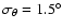 $\sigma_{\theta} = 1.5^{\circ}$