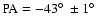 $\rm PA= -43\hbox{$^\circ$ }\pm 1\hbox{$^\circ$ }$