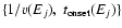 $\{1/v(E_{j}),~ t_{{\rm onset}}(E_{j})\}$