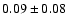 $0.09 \pm 0.08$