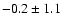 $-0.2\pm1.1$