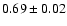 $0.69\pm 0.02$