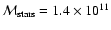 $\mathcal{M}_{\rm stars}=1.4\times10^{11}$