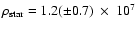 $\rho_{\rm star}=1.2(\pm0.7)~\times~10^7$