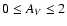 $0\le A_V\le2$