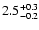 $\rm 2.5^{+0.3}_{-0.2}$