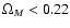 $\Omega_M<0.22$
