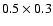$0.5 \times 0.3$