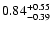 $\rm0.84^{+0.55}_{-0.39}$