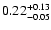 $\rm0.22^{+0.13}_{-0.05}$