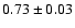 $0.73\pm0.03$