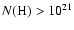 $N({\rm H})> 10^{21}$