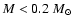 $M<0.2~M_{\odot}$