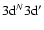 $3{\rm d}^N3{\rm d}'$