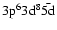 $\rm 3p^63d^8\bar{\rm 5d}$