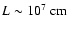 $L \sim 10^7
~{\rm cm}$