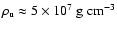 $\rho_{\rm u} \approx 5 \times 10^7 ~{\rm g} ~{\rm cm}^{-3}$