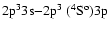$\rm 2p^33s{-}2p^3~(^4S^o)3p$