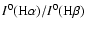 ${I^{0}({\rm H}\alpha)/I^{0}({\rm H}\beta)}$