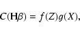 \begin{displaymath}C({\rm H}\beta) = f(Z) g(X),
\end{displaymath}