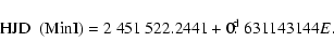 \begin{displaymath}%
{\rm HJD} ~~ {\rm (MinI)} = 2~451~522.2441+0\hbox{$.\!\!^{\rm d}$ }631143144 E.
\end{displaymath}