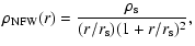 $\displaystyle \rho_{\rm NFW} (r)=\frac{\rho_{\rm s}}{(r/r_{\rm s})(1+r/r_{\rm s})^2},$