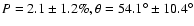 $P=2.1\pm 1.2\%, \theta = 54.1^\circ\pm
10.4^\circ$