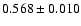 $0.568 \pm
0.010$