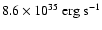 $8.6 \times 10^{35}~ {\rm erg}~ {\rm s}^{-1}$