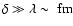 $\delta \gg \lambda \sim \;{\rm fm}$