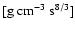 $[{\rm g}~{\rm cm}^{-3}~{\rm s}^{8/3}]$