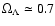 $\Omega_{\Lambda}\simeq 0.7$