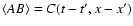 $\langle AB \rangle=C(t-t',x-x')$