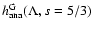 $h ^{\rm G} _{\rm ana} (\Lambda, s=5/3) $