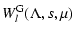 $\displaystyle W_l^{\rm G} (\Lambda, s, \mu)$