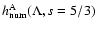 $ h_{\rm num}^{\rm A}(\Lambda,s=5/3) $