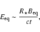 \begin{displaymath}E_{\rm eq} \sim \frac{\displaystyle R_\star B_{\rm eq}}{\displaystyle c t},
\end{displaymath}