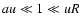 $ au \ll 1 \ll uR $