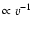 $\propto v^{-1}$